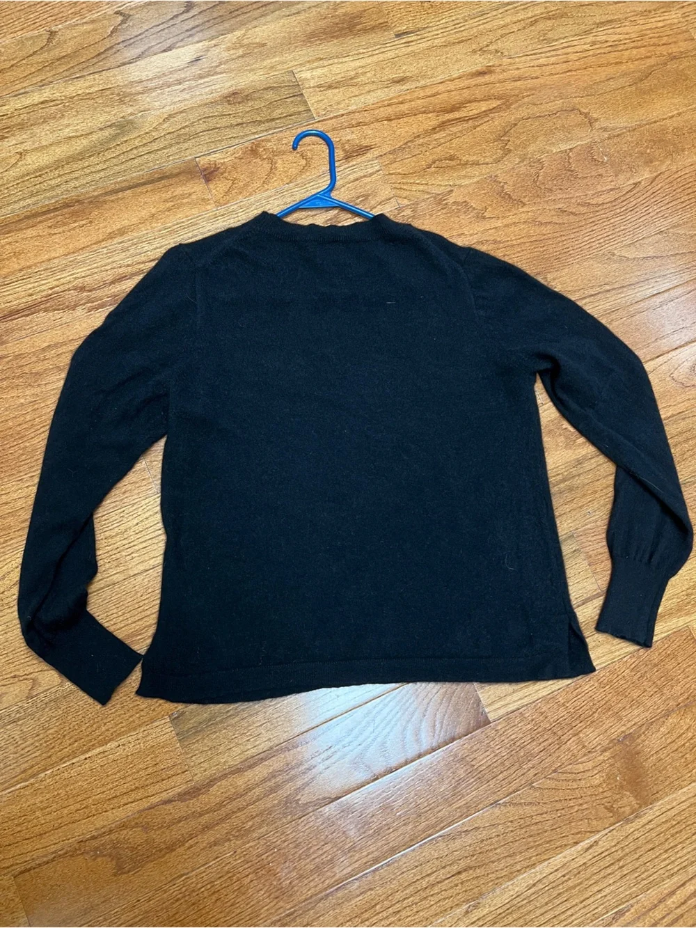 J Crew cashmere Black Sweater with Cream Heart Motif